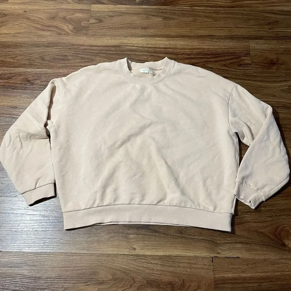 Miles by Madewell Sweater Beige Crew Neck Pullover Long Sleeve Women Size Medium